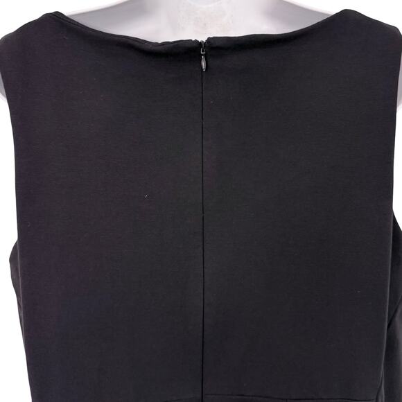 MM Lafleur Black Ponte V-Neck Sheath Sleeveless Pencil Dress Plus Size +2 / 18 - Picture 6 of 10